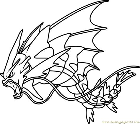 Mega Gyarados Pokemon coloring page 